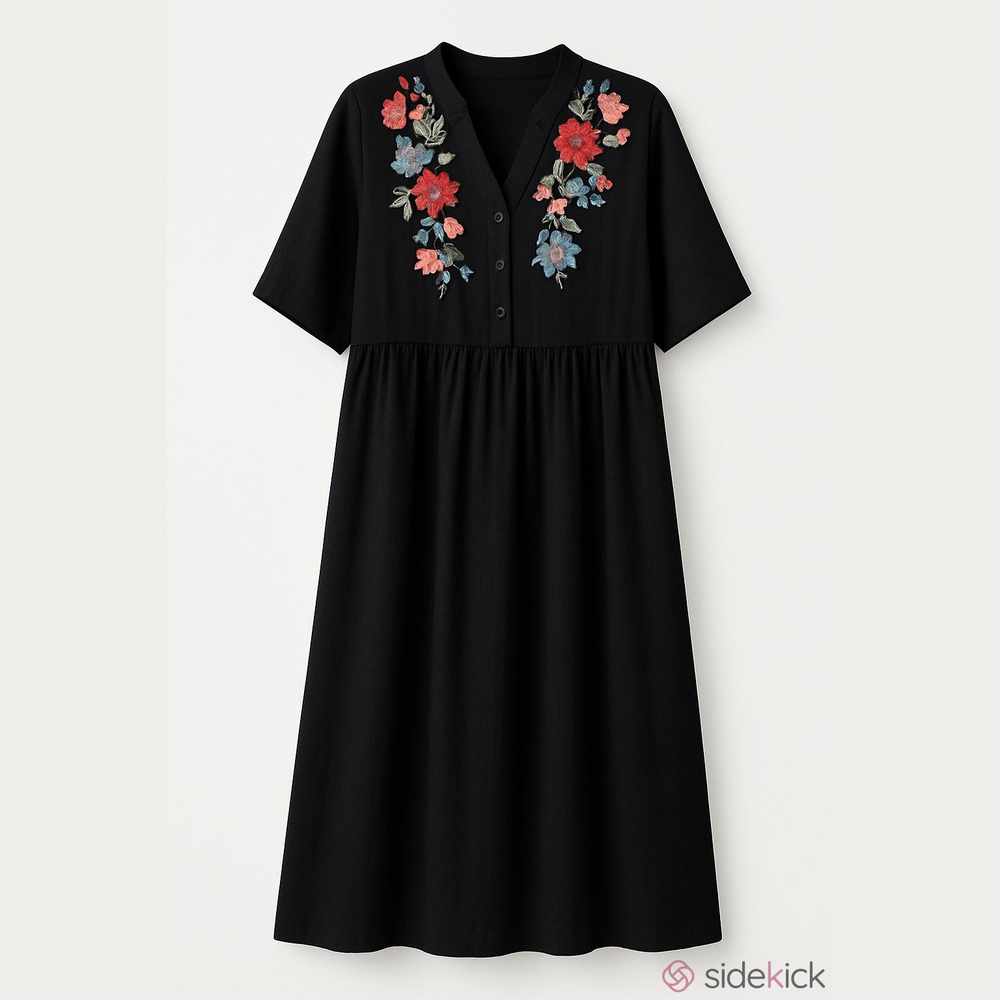 Women’s Floral appliqué dress L 8-10.